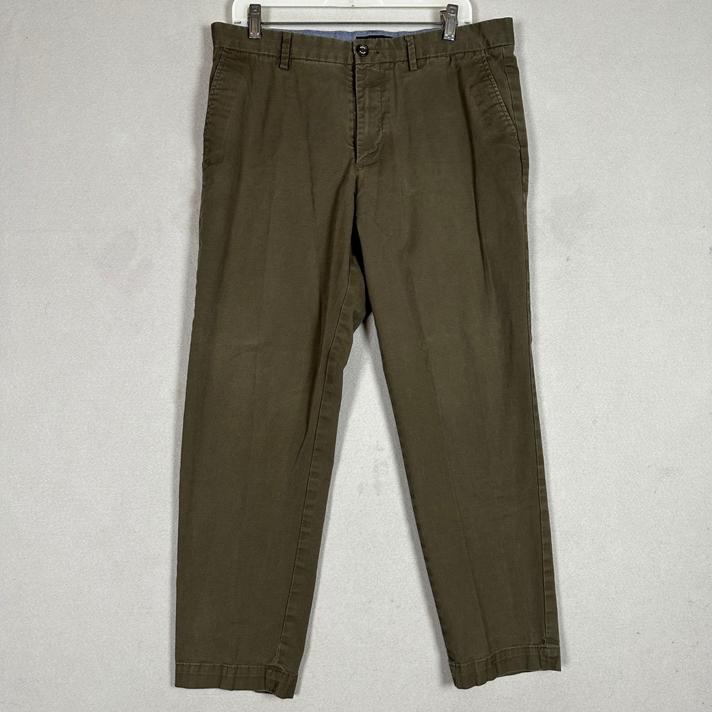 Banana Republic Pants Mens 34X30 Mason Chino Olive Green Stretch Flat Front EUC